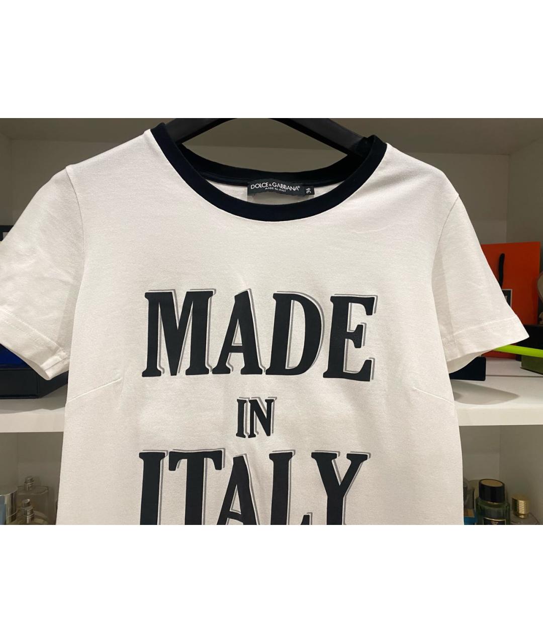 DOLCE&GABBANA Белая хлопковая футболка, фото 3
