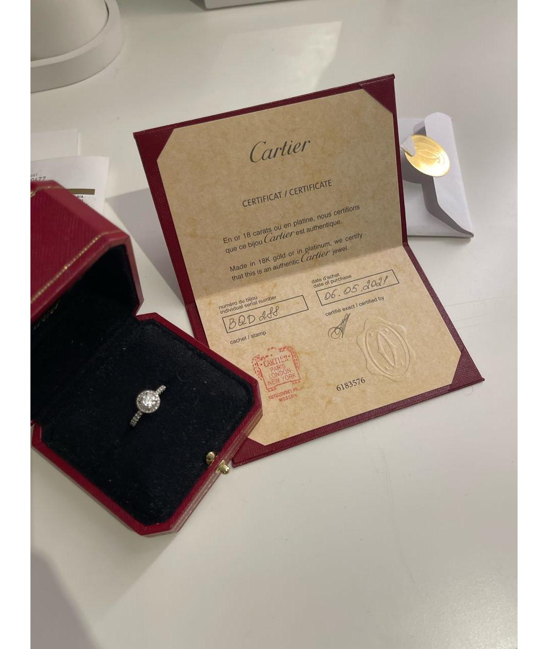 CARTIER Белое платиновое кольцо, фото 3