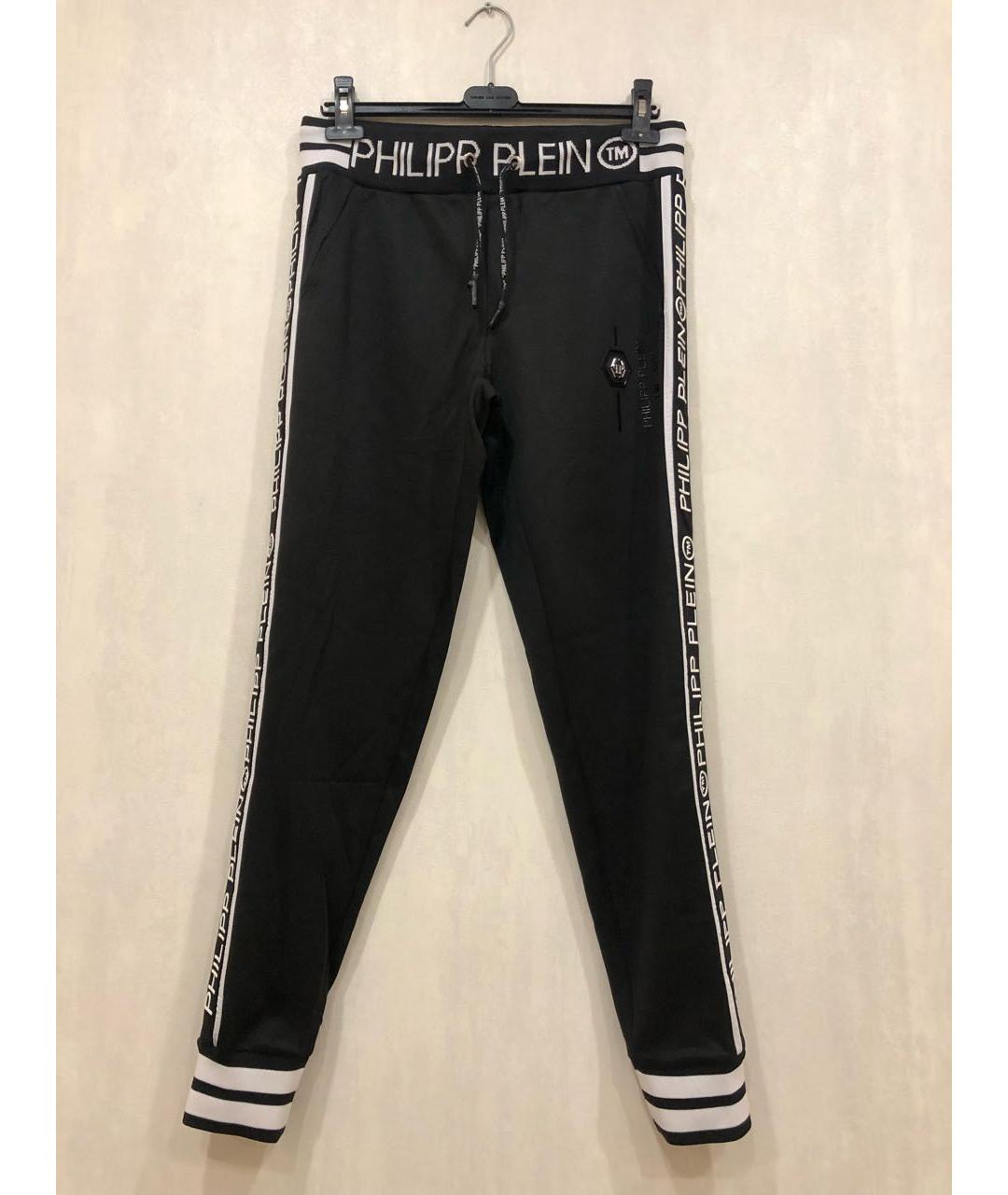 PHILIPP PLEIN Черные полиэстеровые повседневные брюки, фото 9