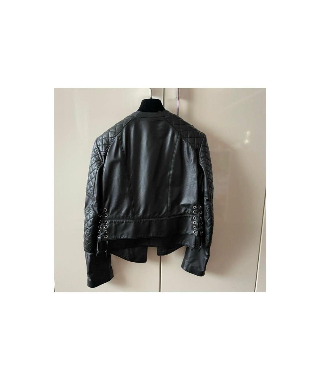 BALENCIAGA Черная кожаная куртка, фото 2
