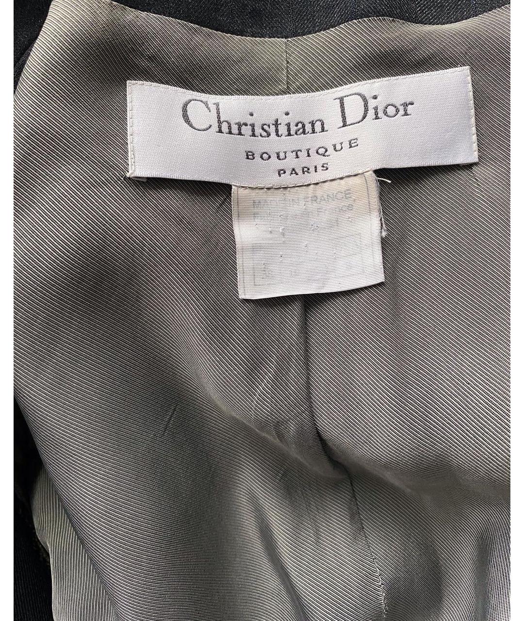 CHRISTIAN DIOR Серый шерстяной жакет/пиджак, фото 2