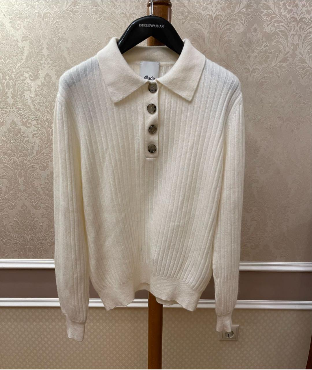 ALLUDE Белый кашемировый джемпер / свитер, фото 6