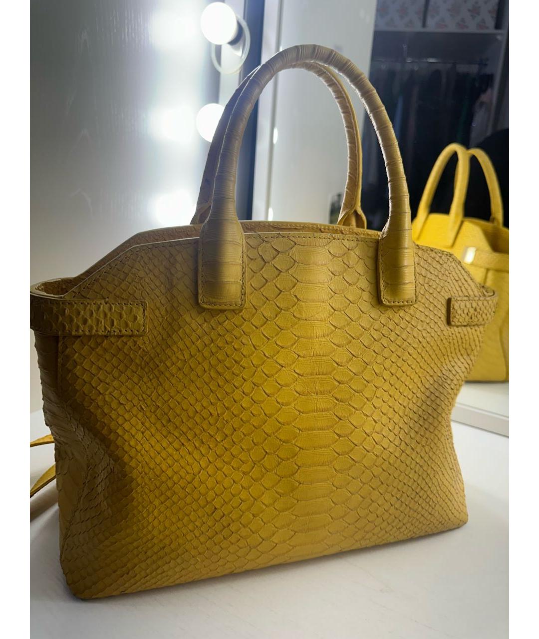 FURLA Горчичная кожаная сумка тоут, фото 3