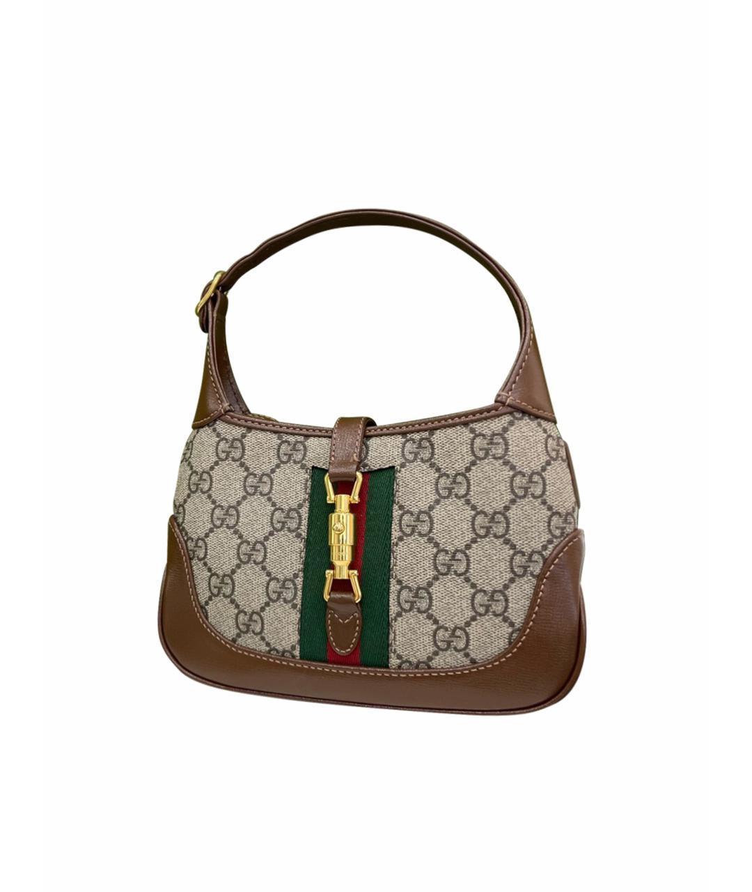 GUCCI Бежевая деним сумка с короткими ручками, фото 1