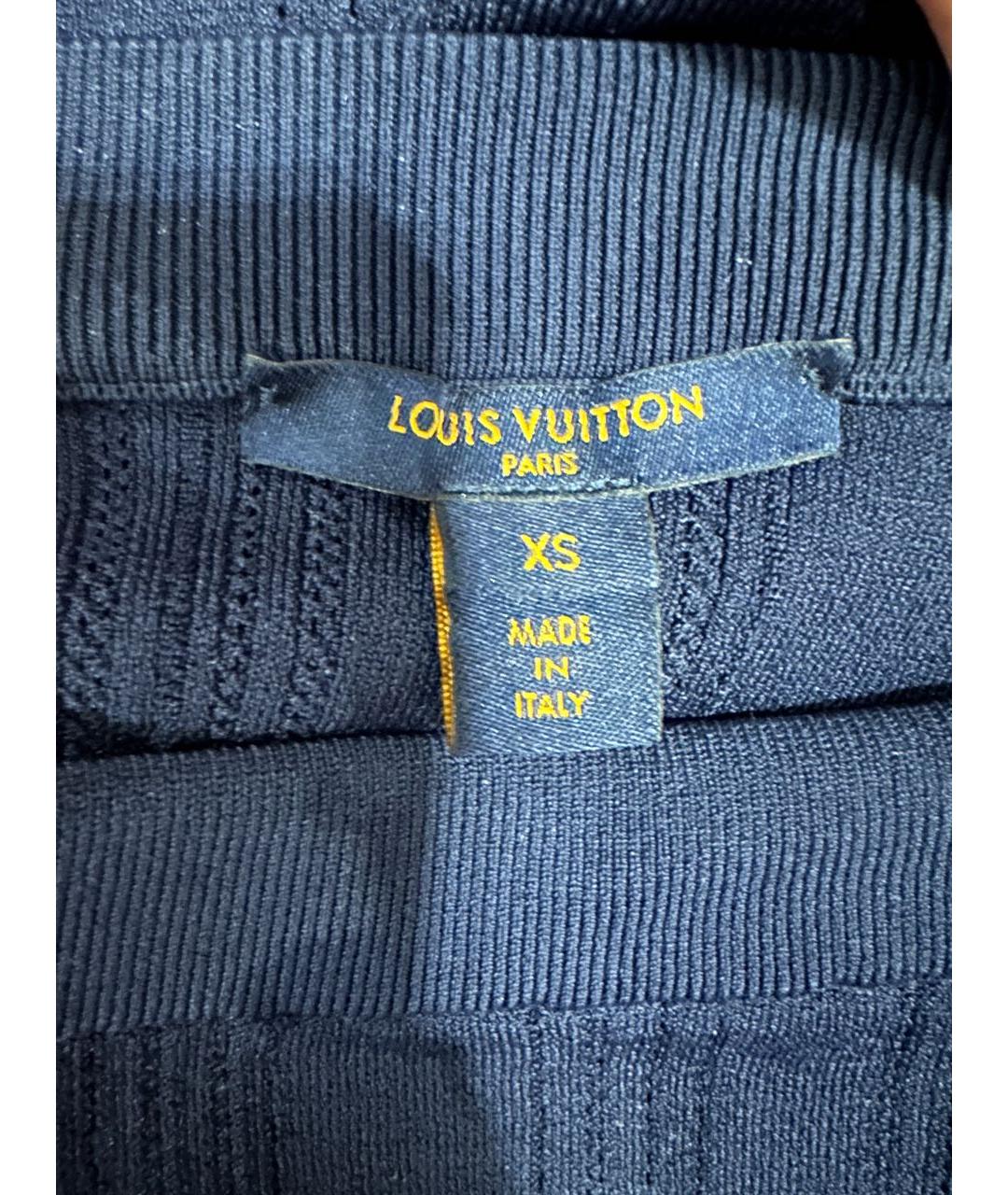 LOUIS VUITTON PRE-OWNED Темно-синяя шелковая юбка миди, фото 4