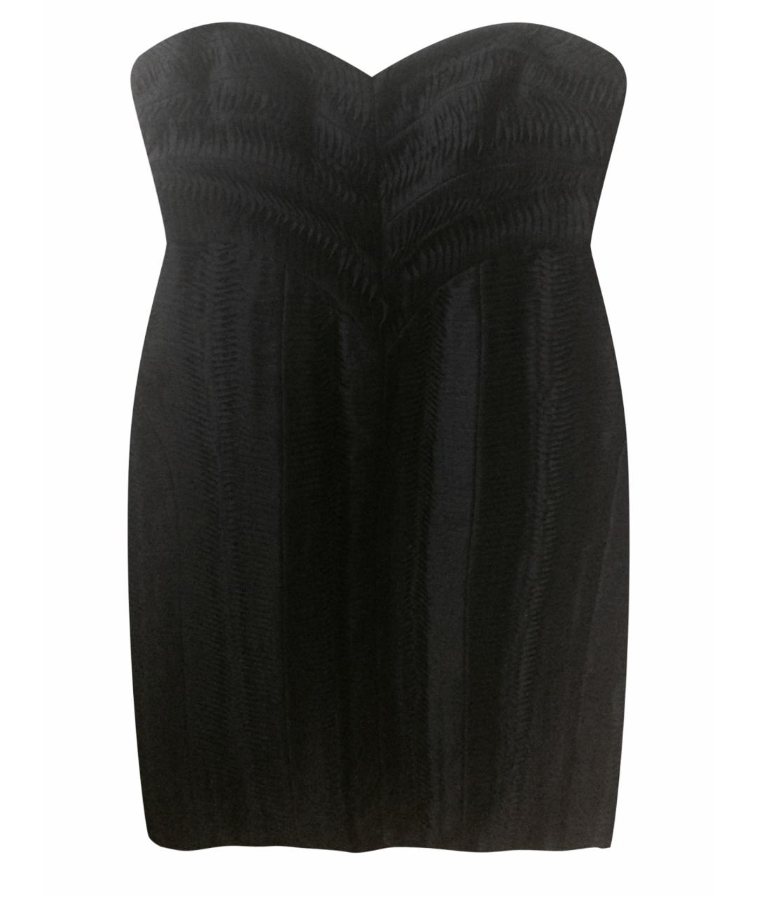 BCBG MAXAZRIA Черное шифоновое коктейльное платье, фото 1