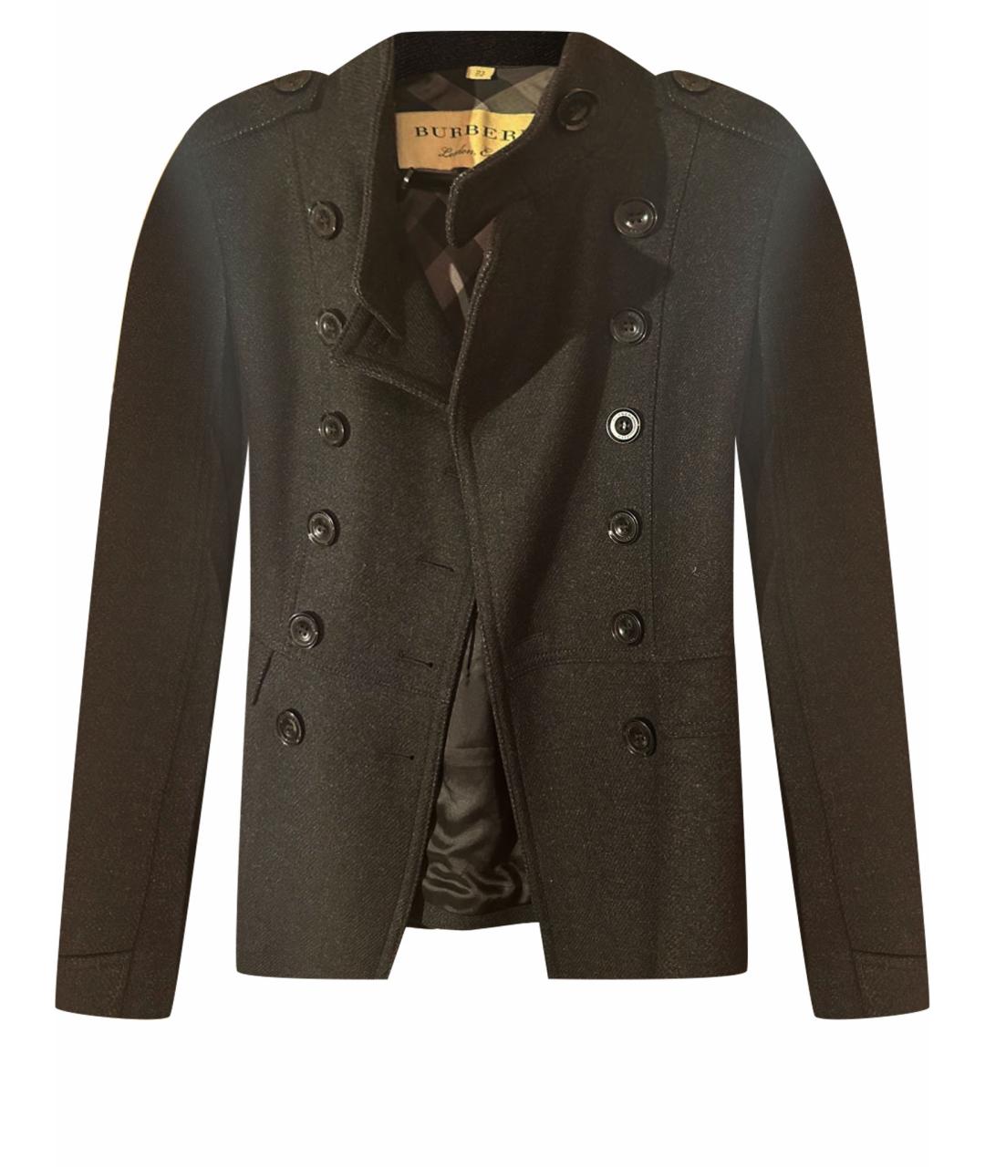 BURBERRY Антрацитовое шерстяное пальто, фото 1