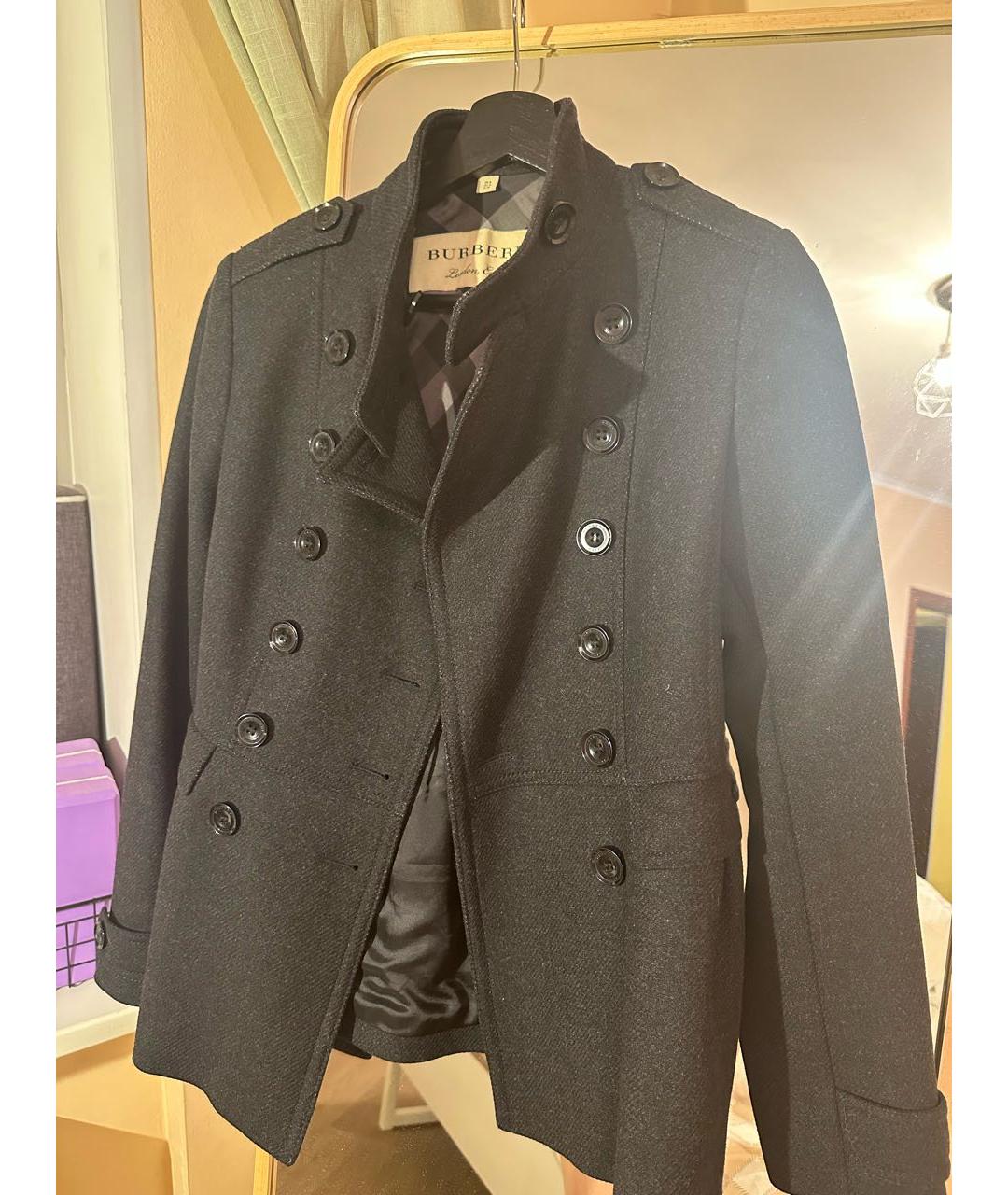 BURBERRY Антрацитовое шерстяное пальто, фото 6