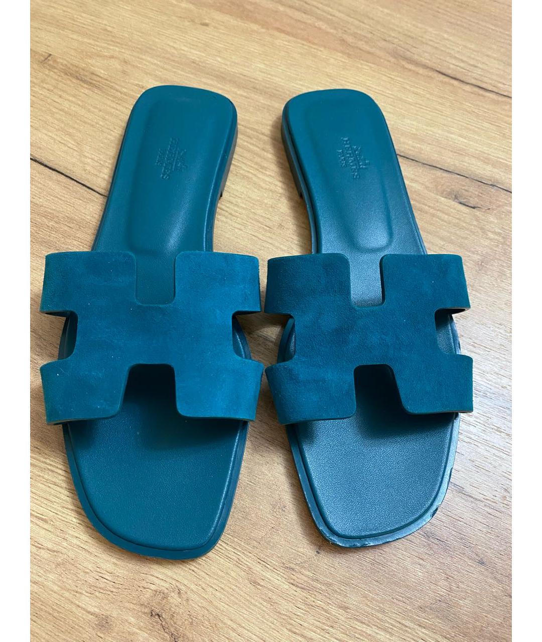 HERMES PRE-OWNED Синие замшевые сандалии, фото 2