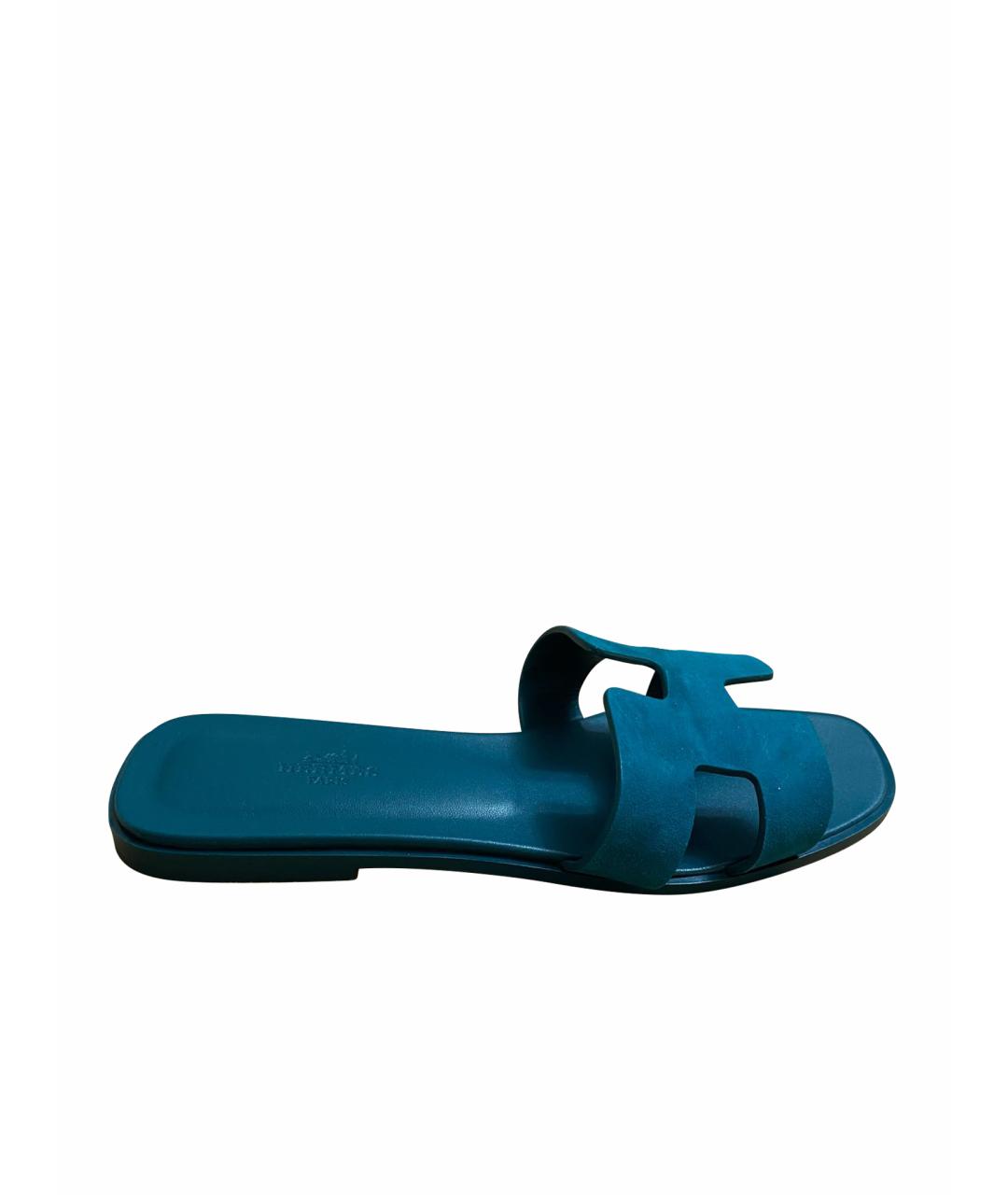 HERMES PRE-OWNED Синие замшевые сандалии, фото 1