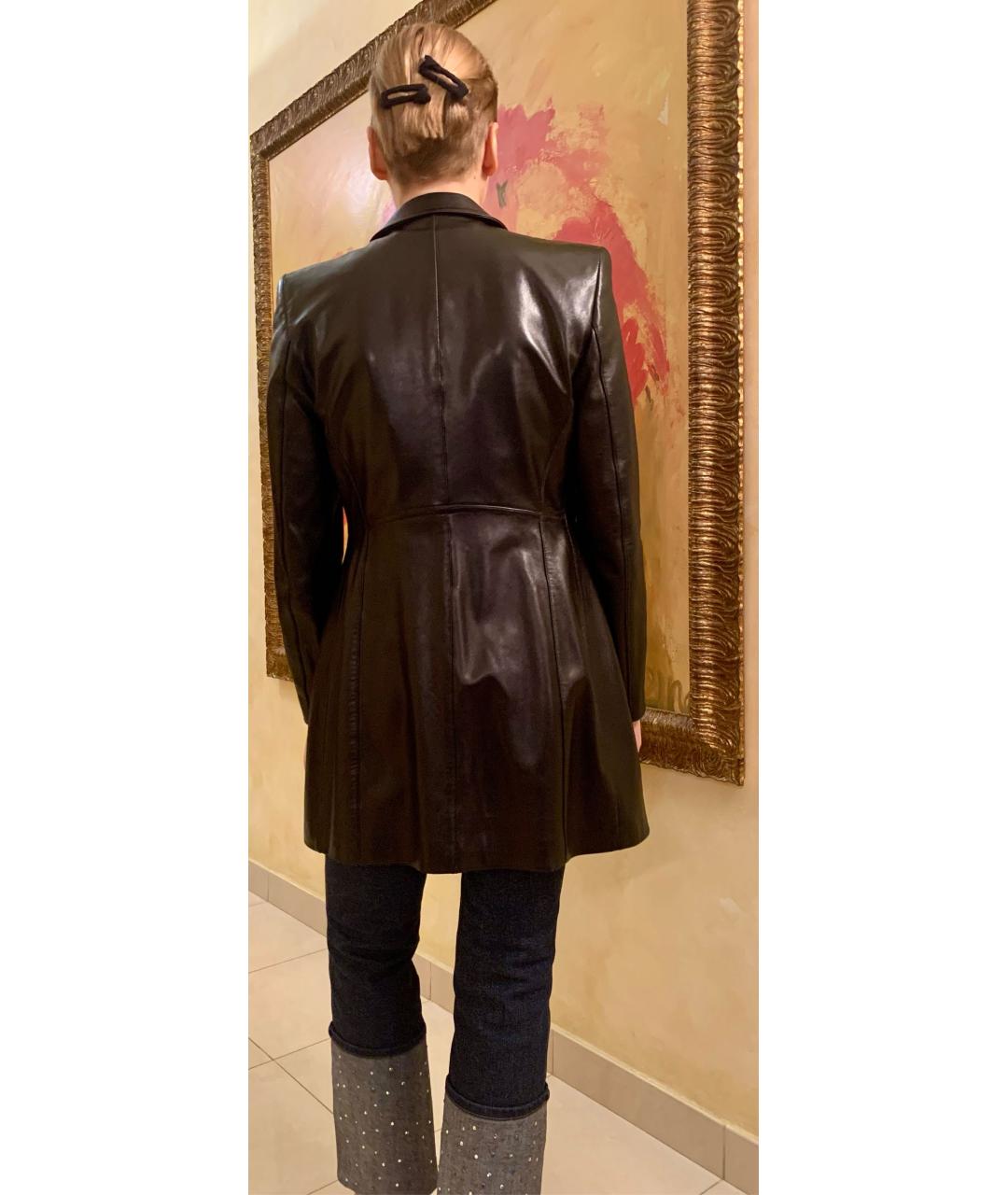 ESCADA Черный кожаный жакет/пиджак, фото 8