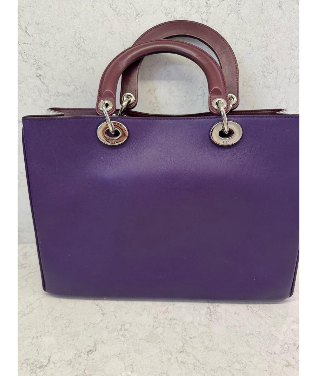 CHRISTIAN DIOR PRE-OWNED Фиолетовая кожаная сумка с короткими ручками, фото 2