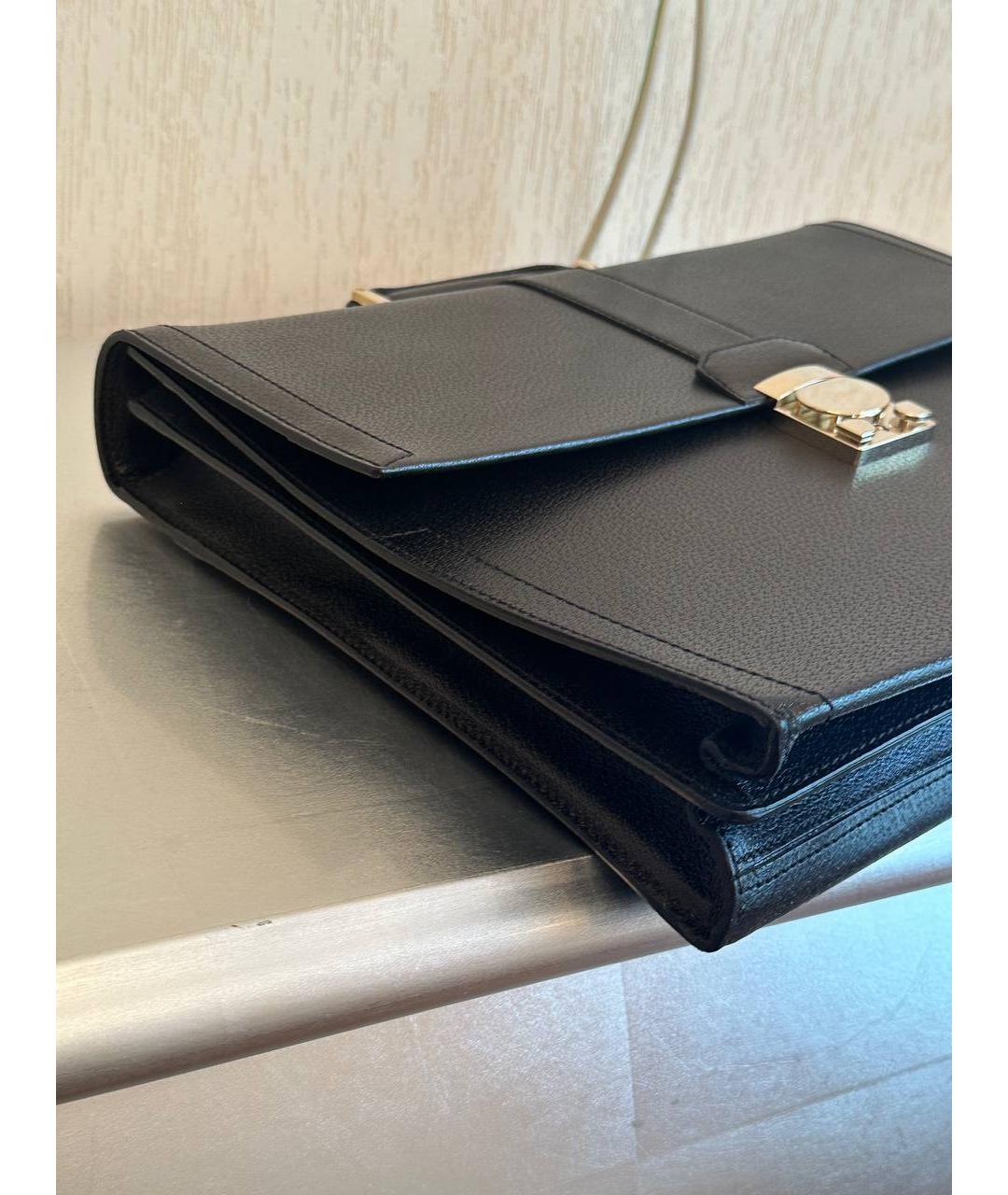 BRIONI Черный кожаный портфель, фото 2