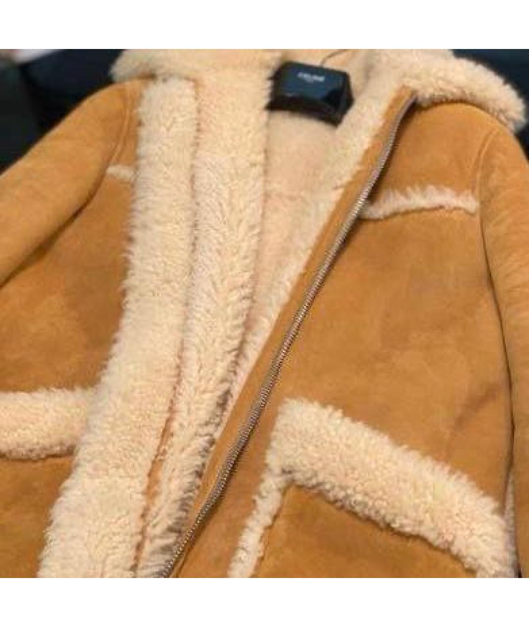 CELINE Бежевая замшевая дубленка, фото 7