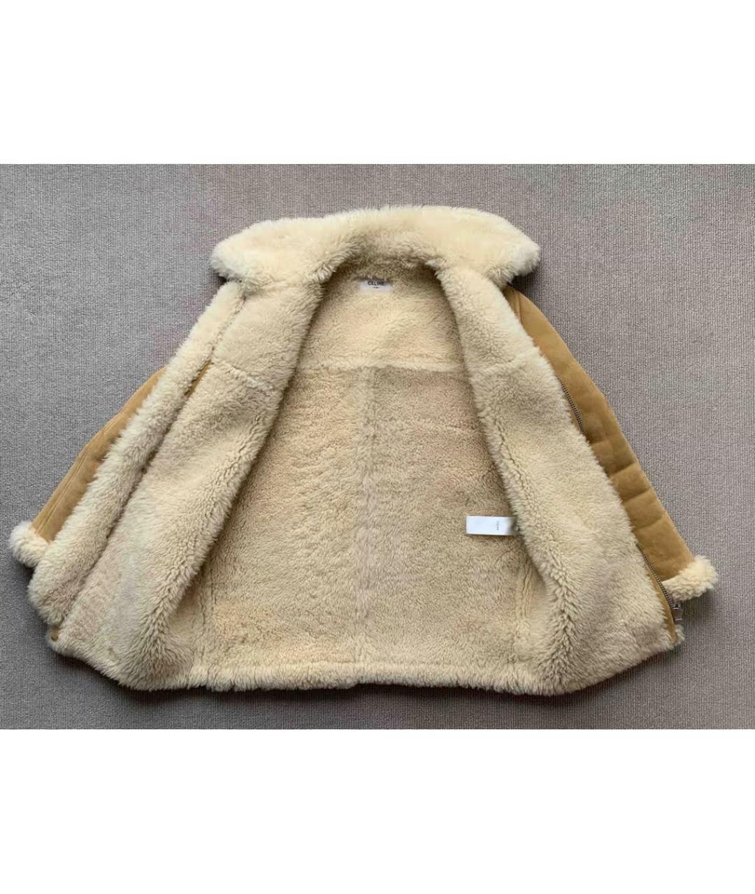 CELINE Бежевая замшевая дубленка, фото 6
