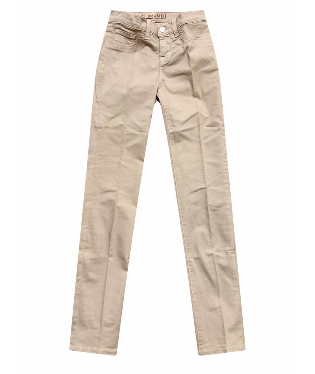 JBRAND Бежевые хлопковые джинсы слим, фото 1