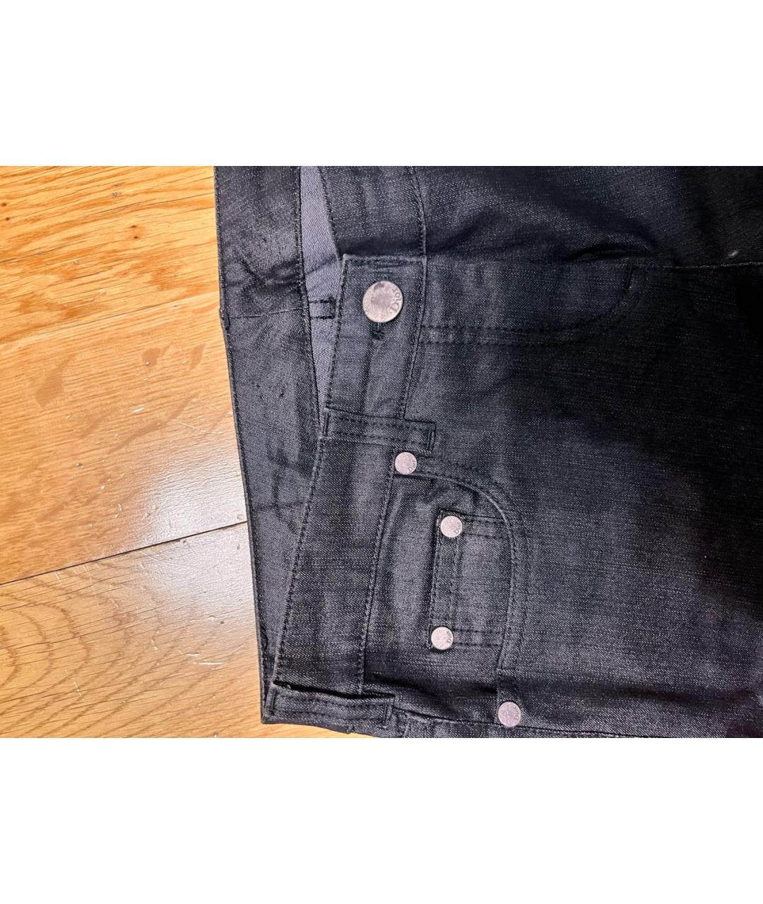 CHRISTIAN DIOR Антрацитовые хлопко-полиэстеровые джинсы слим, фото 5