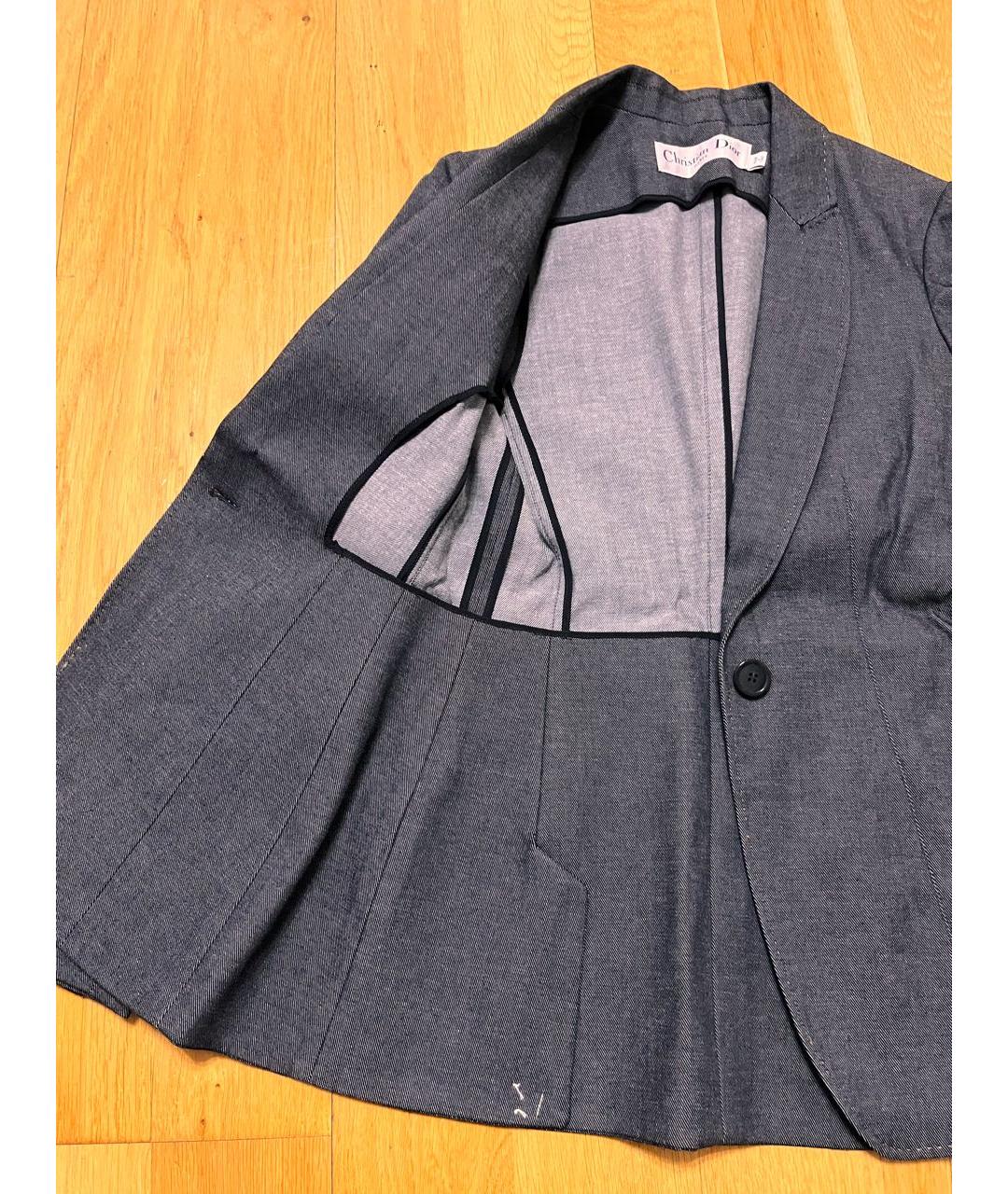 CHRISTIAN DIOR PRE-OWNED Антрацитовый хлопковый жакет/пиджак, фото 5