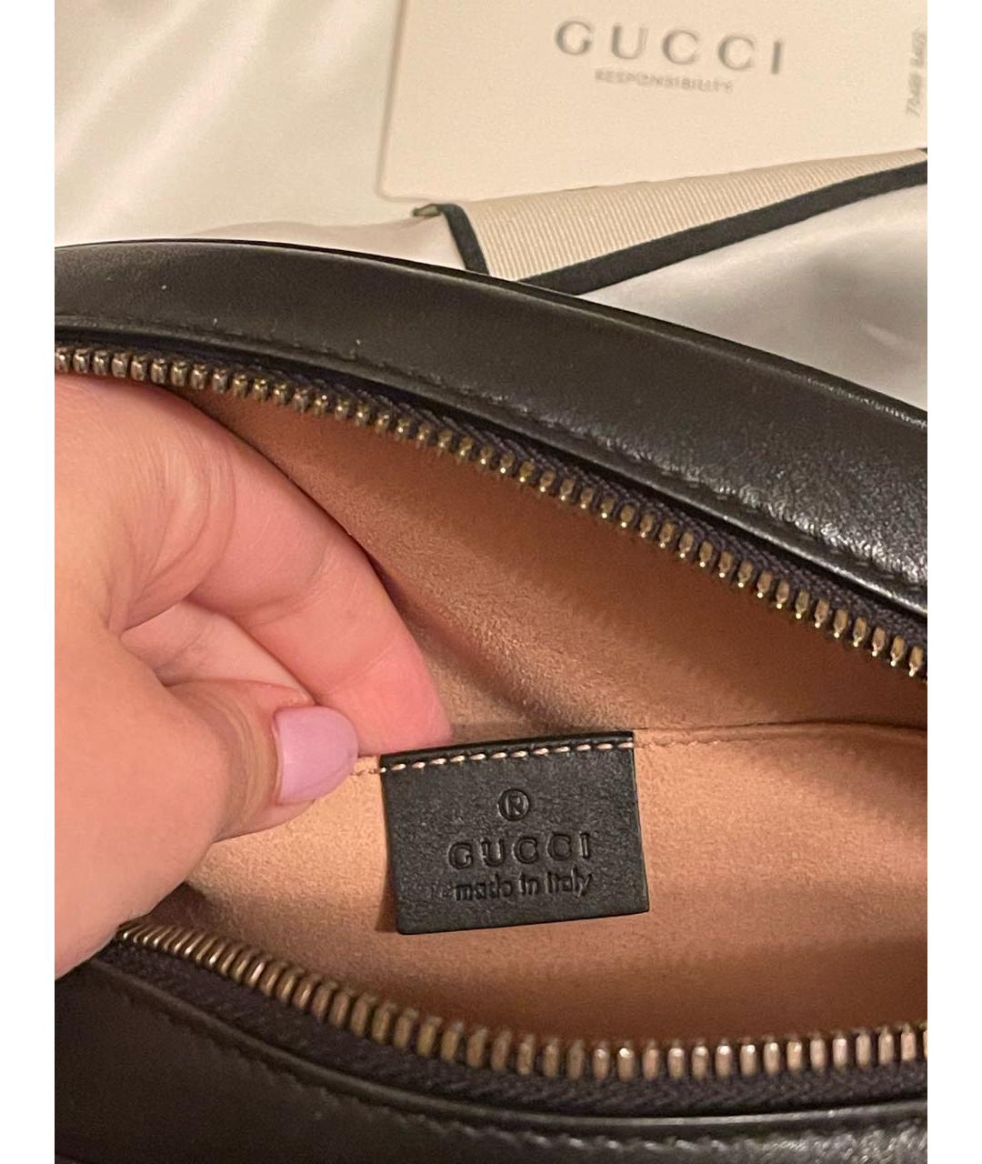 GUCCI Черная кожаная поясная сумка, фото 4