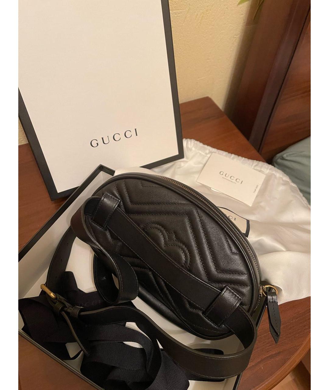 GUCCI Черная кожаная поясная сумка, фото 3