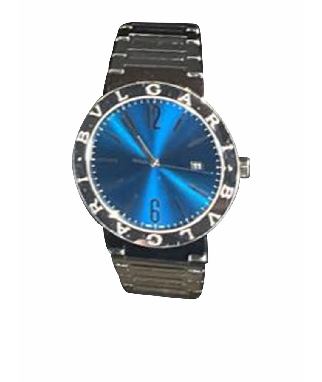 BVLGARI Синие серебряные часы, фото 1
