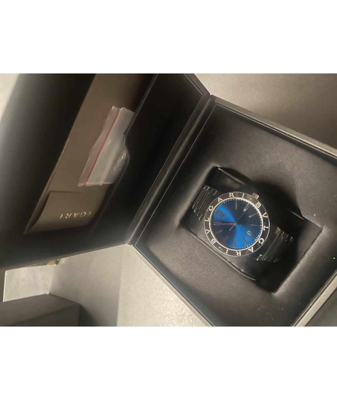 BVLGARI Синие серебряные часы, фото 3