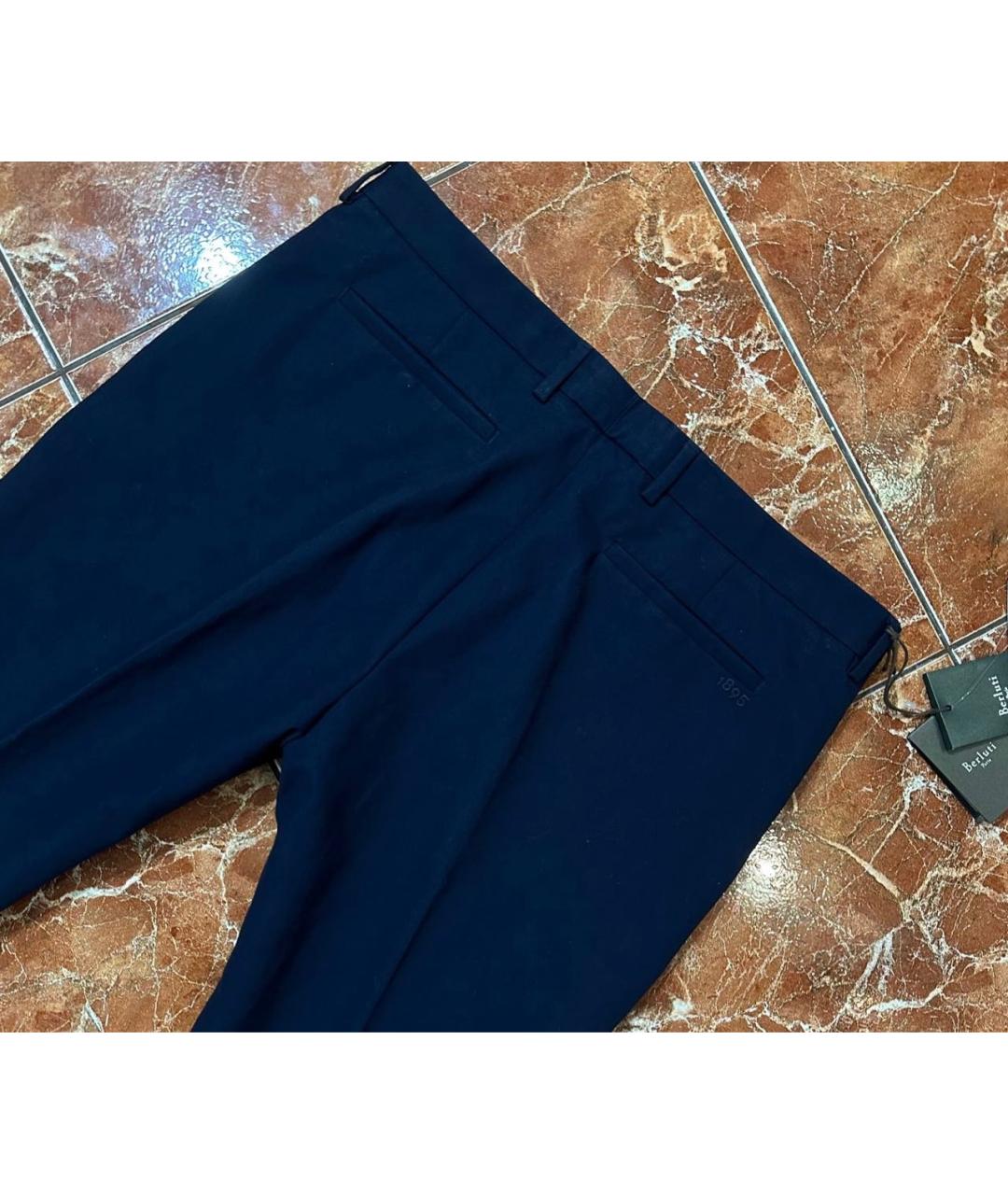 BERLUTI Темно-синие хлопковые повседневные брюки, фото 6