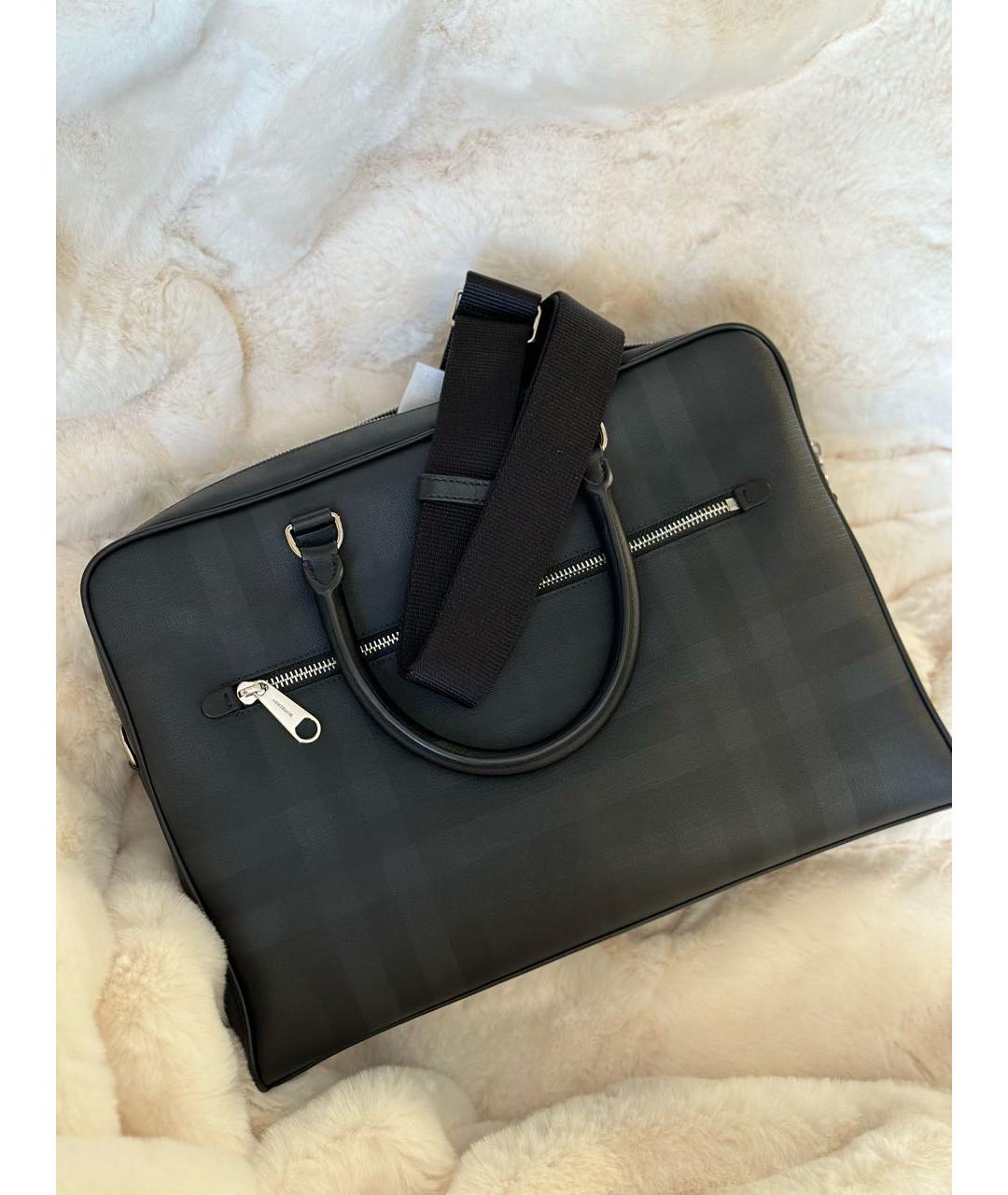 BURBERRY Антрацитовый портфель из искусственной кожи, фото 4