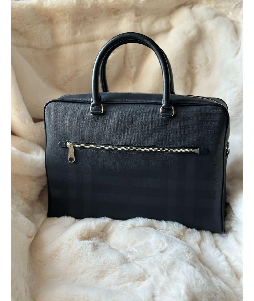 BURBERRY Антрацитовый портфель из искусственной кожи, фото 3