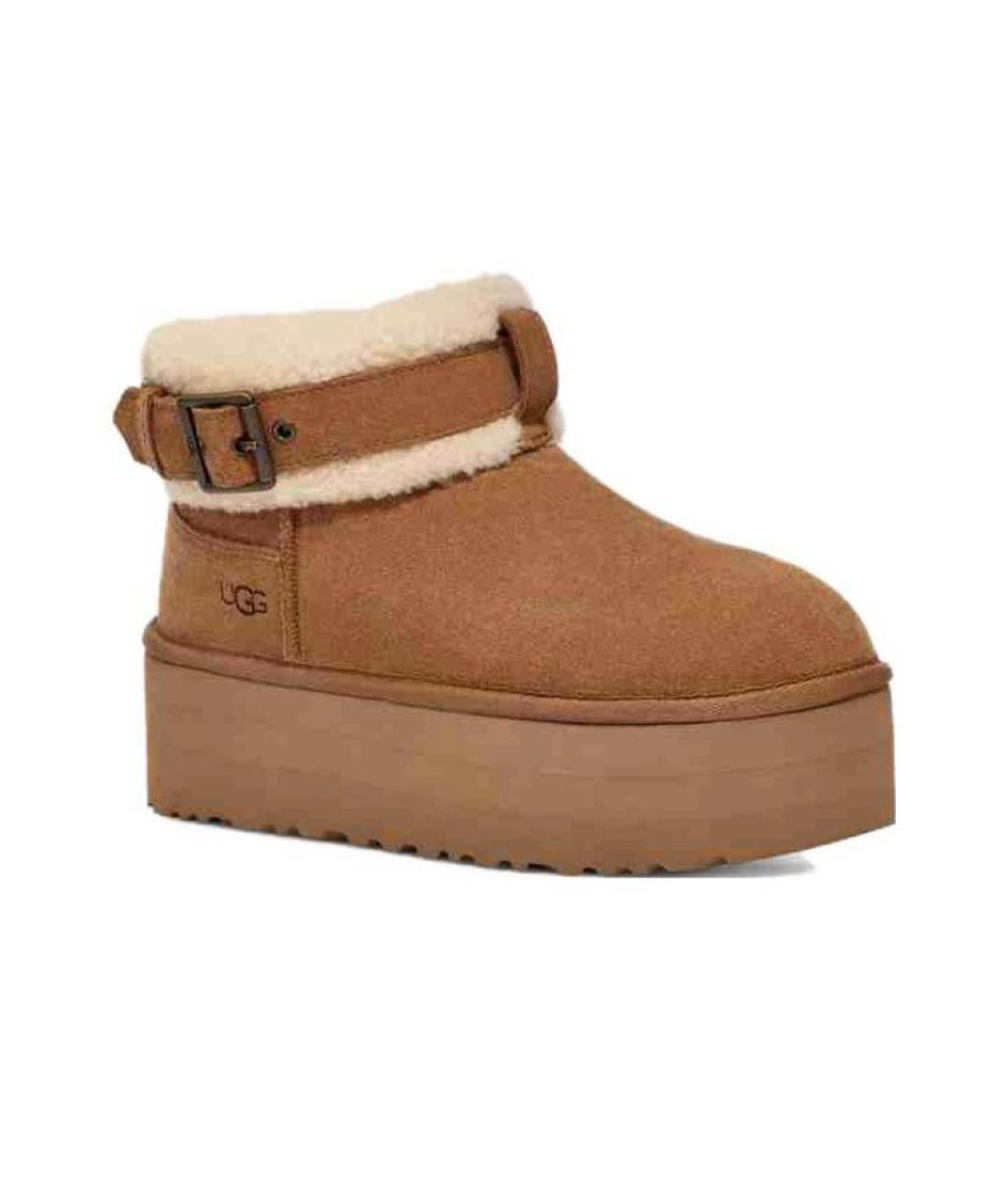 UGG AUSTRALIA Коричневые кожаные ботинки, фото 2