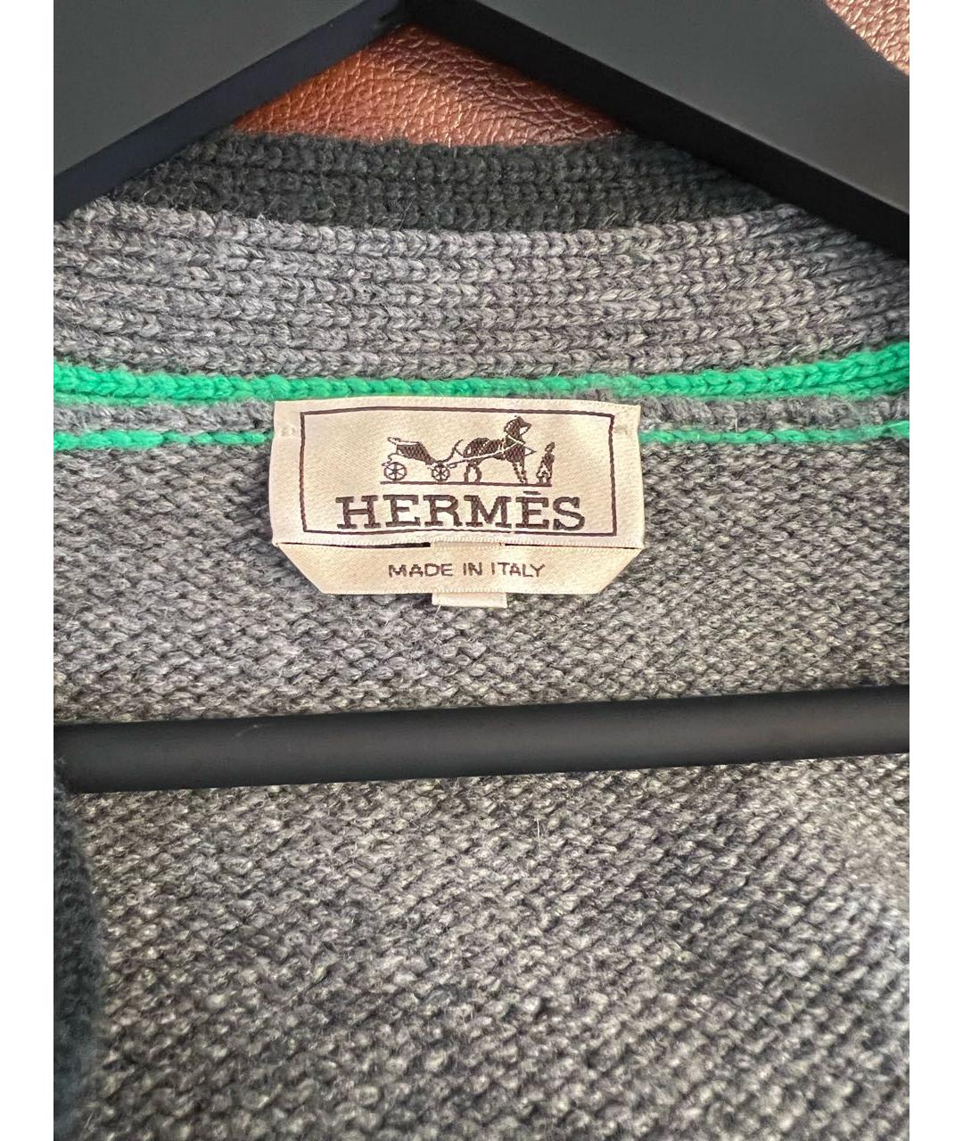 HERMES PRE-OWNED Серый кашемировый кардиган, фото 5