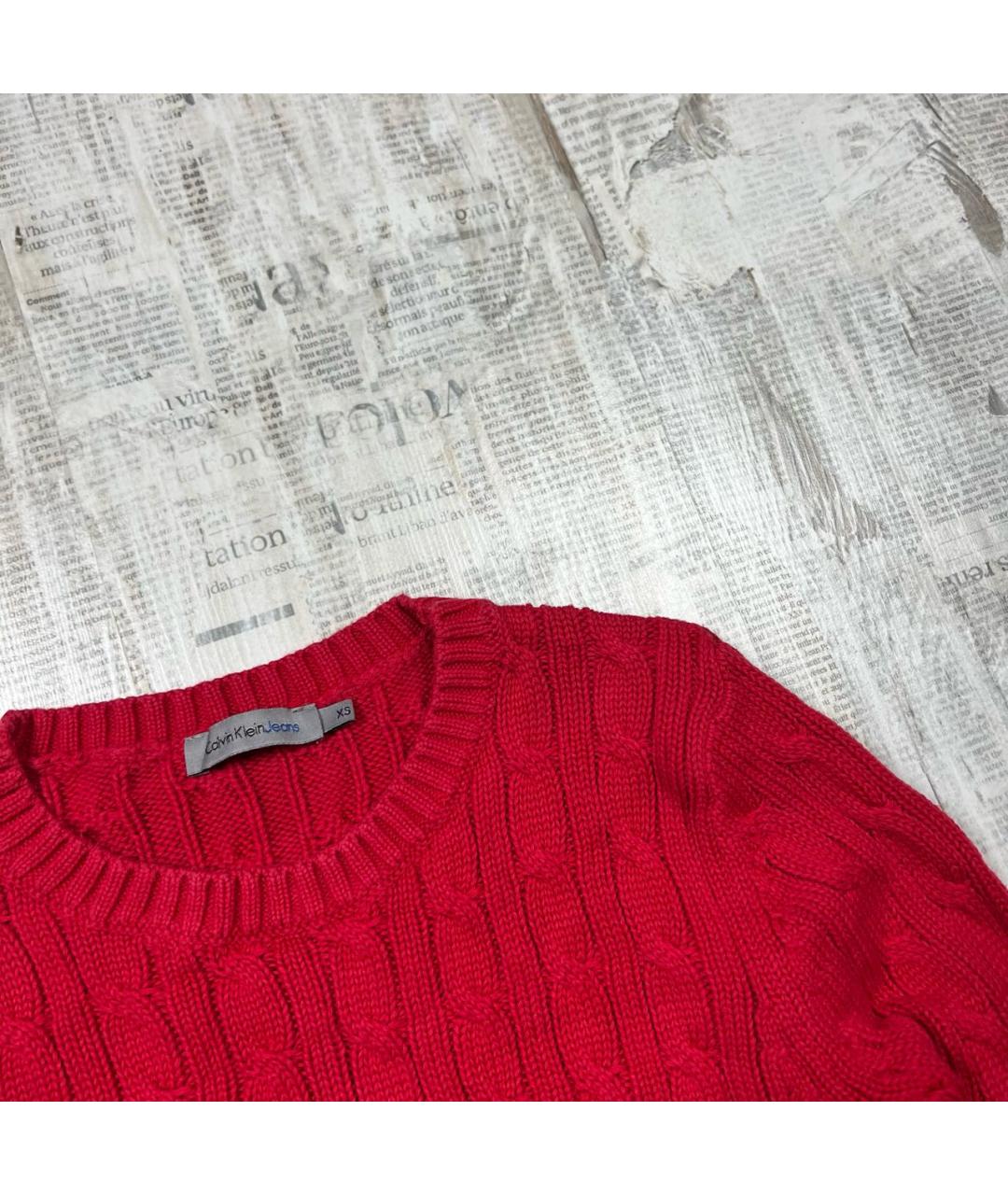 CALVIN KLEIN JEANS Красный хлопковый джемпер / свитер, фото 3