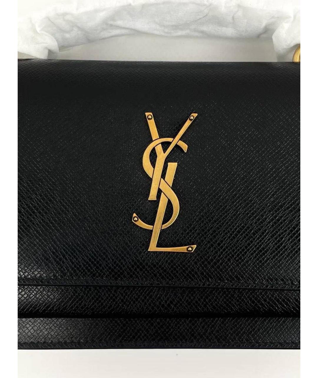 SAINT LAURENT Черная кожаная сумка через плечо, фото 4
