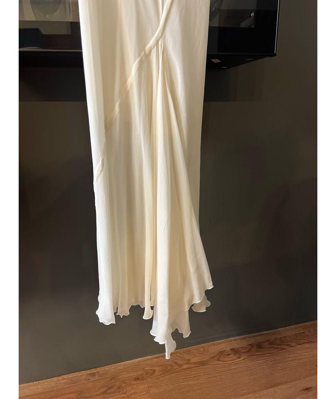 RICK OWENS Белая шелковая юбка макси, фото 3