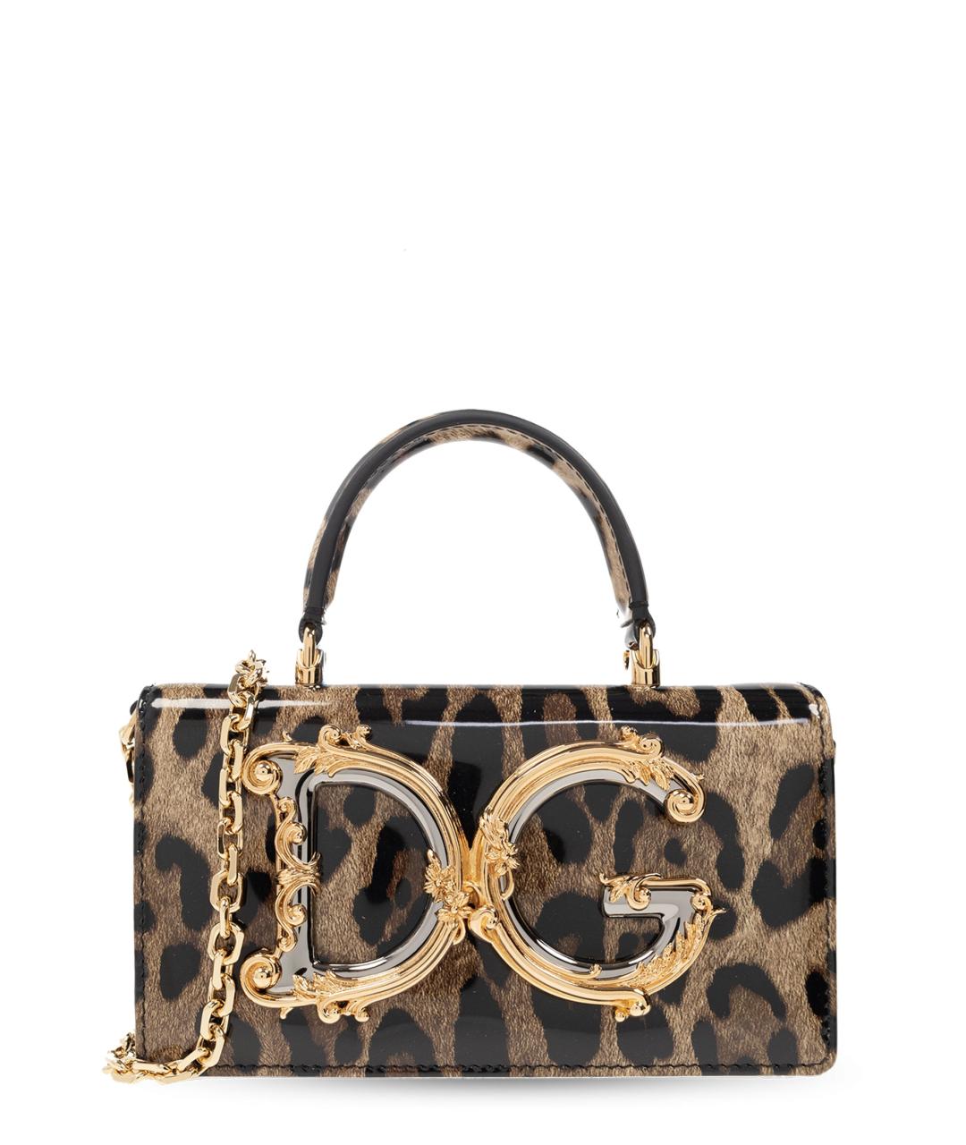 DOLCE&GABBANA Бежевая кожаная сумка с короткими ручками, фото 1