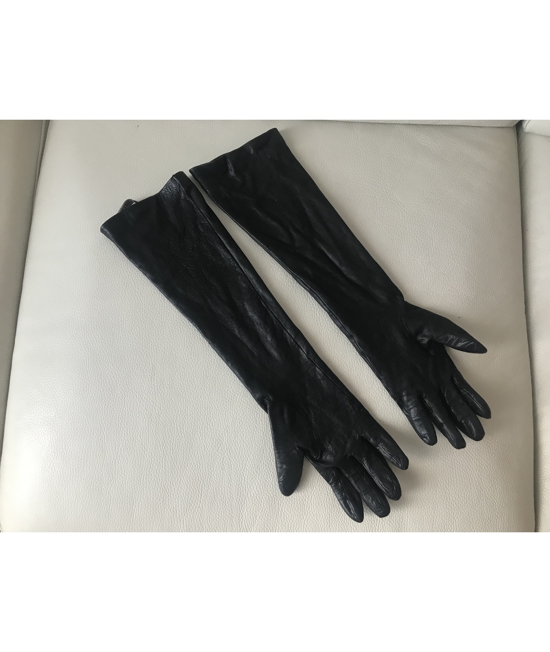 GIANFRANCO FERRE Черные кожаные перчатки, фото 2