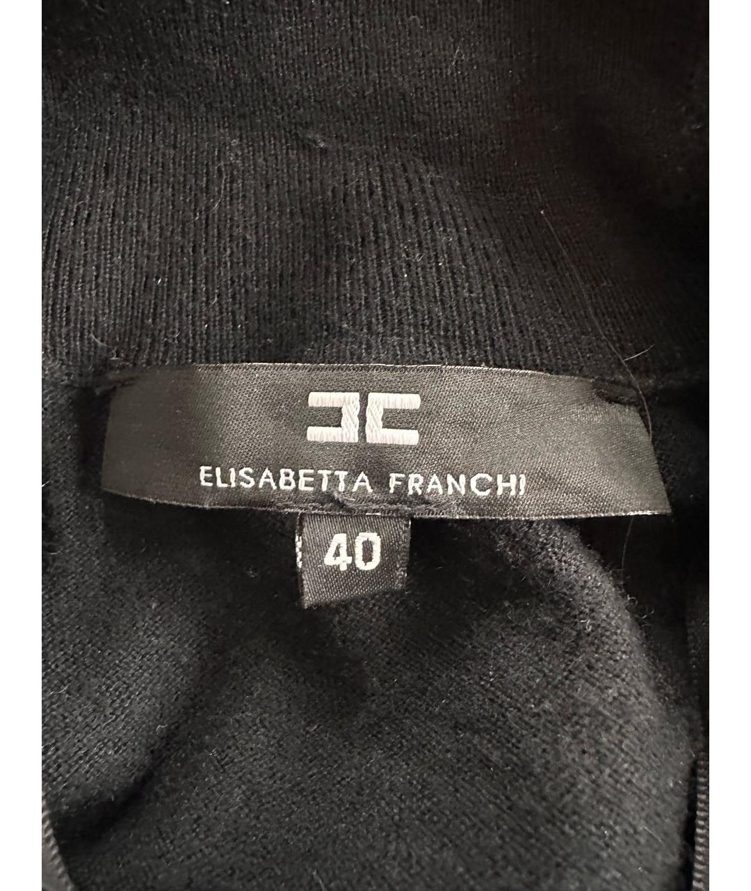 ELISABETTA FRANCHI Черный вискозный джемпер / свитер, фото 3