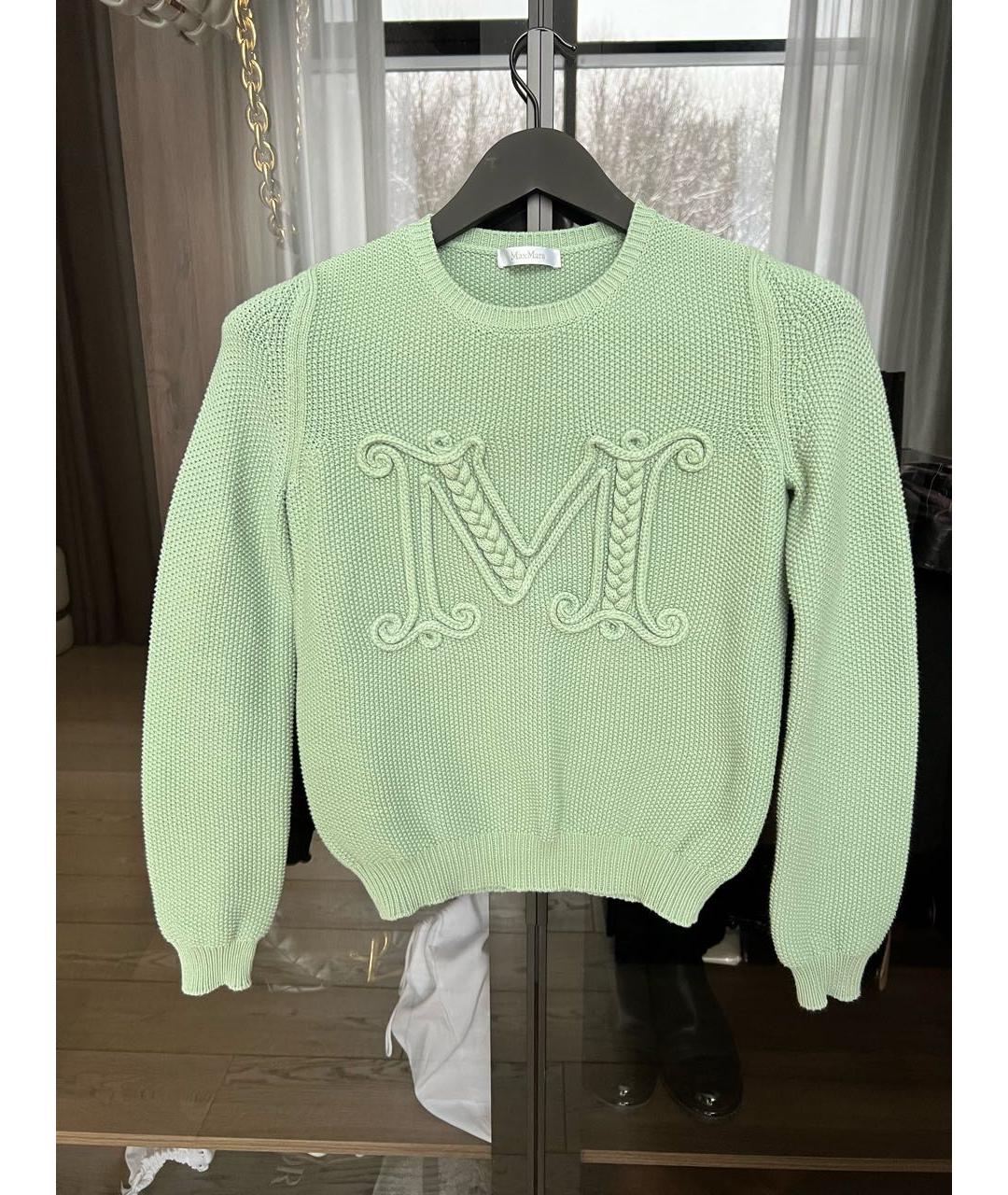 MAX MARA Салатовый хлопковый джемпер / свитер, фото 5