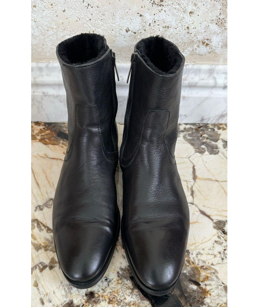 JOHN RICHMOND Черные кожаные высокие ботинки, фото 3
