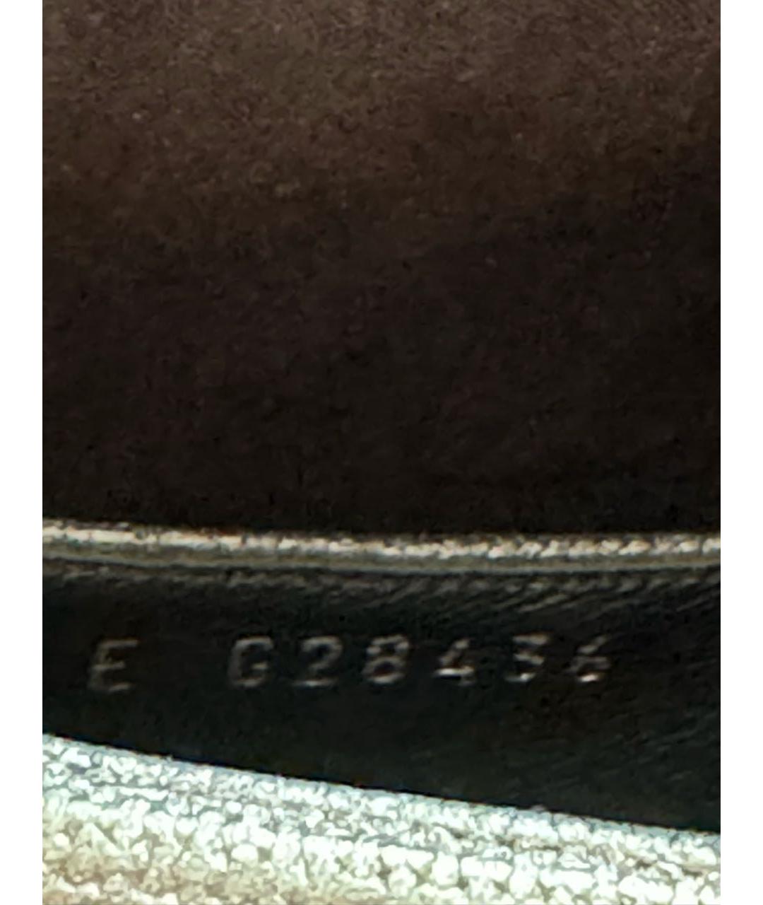 CHANEL PRE-OWNED Серебряные кожаные лоферы, фото 6