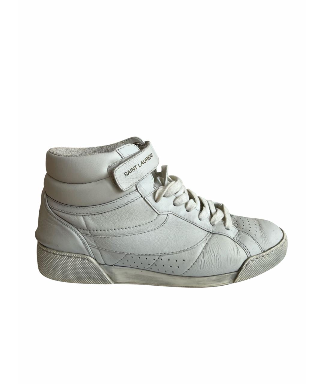 SAINT LAURENT Белые кожаные кроссовки, фото 1