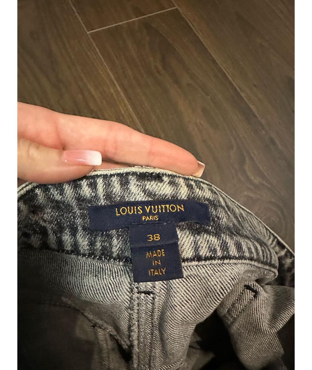 LOUIS VUITTON PRE-OWNED Серые хлопковые прямые джинсы, фото 3