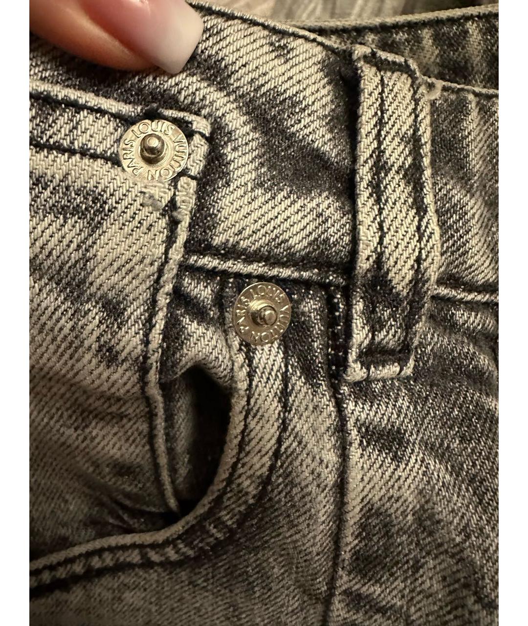 LOUIS VUITTON PRE-OWNED Серые хлопковые прямые джинсы, фото 4
