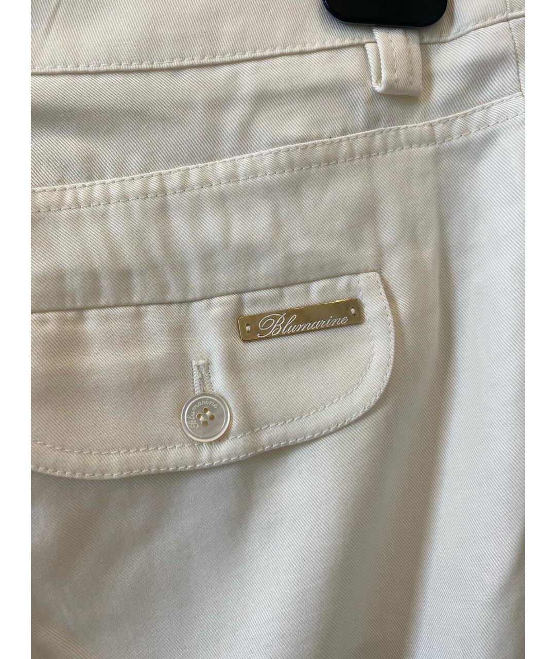 BLUMARINE Белые ацетатные прямые брюки, фото 5