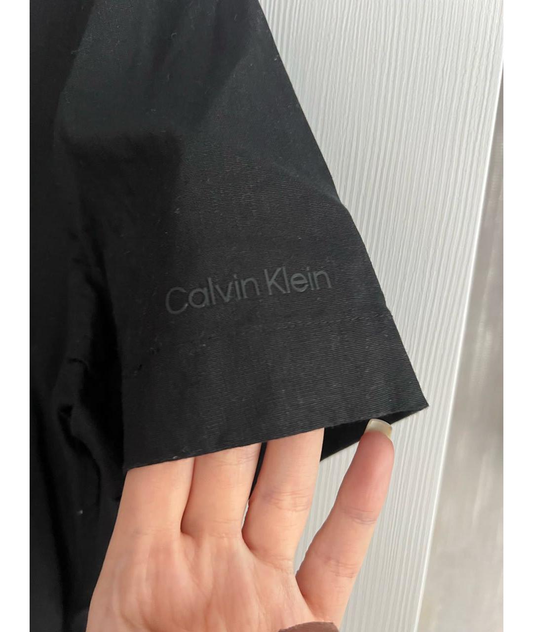CALVIN KLEIN Черное льняное повседневное платье, фото 5