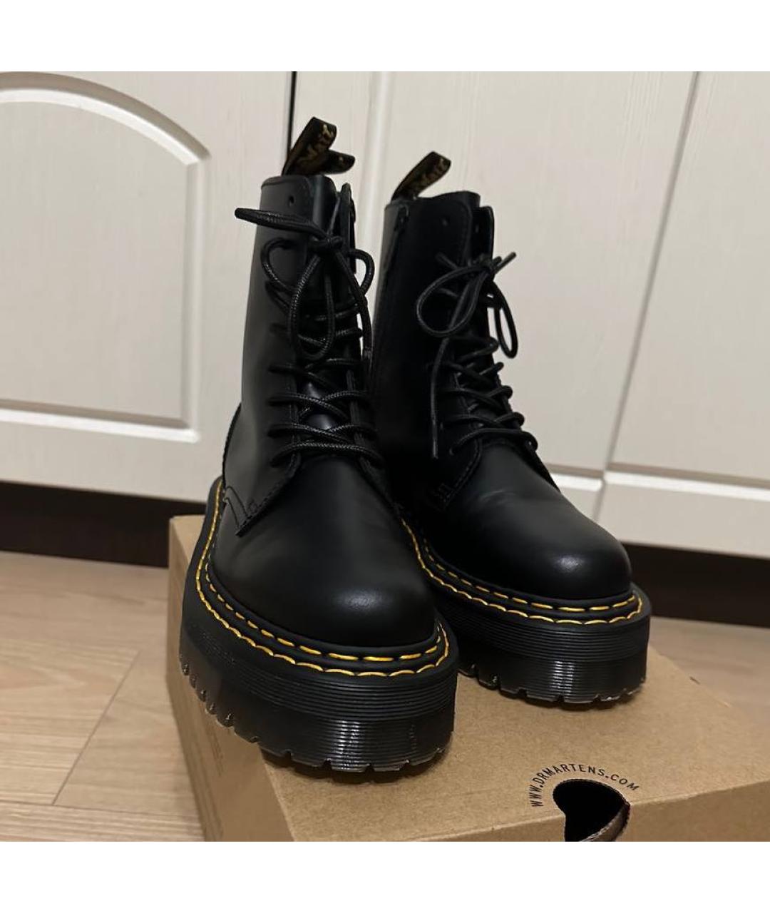 DR. MARTENS Черные кожаные ботинки, фото 3