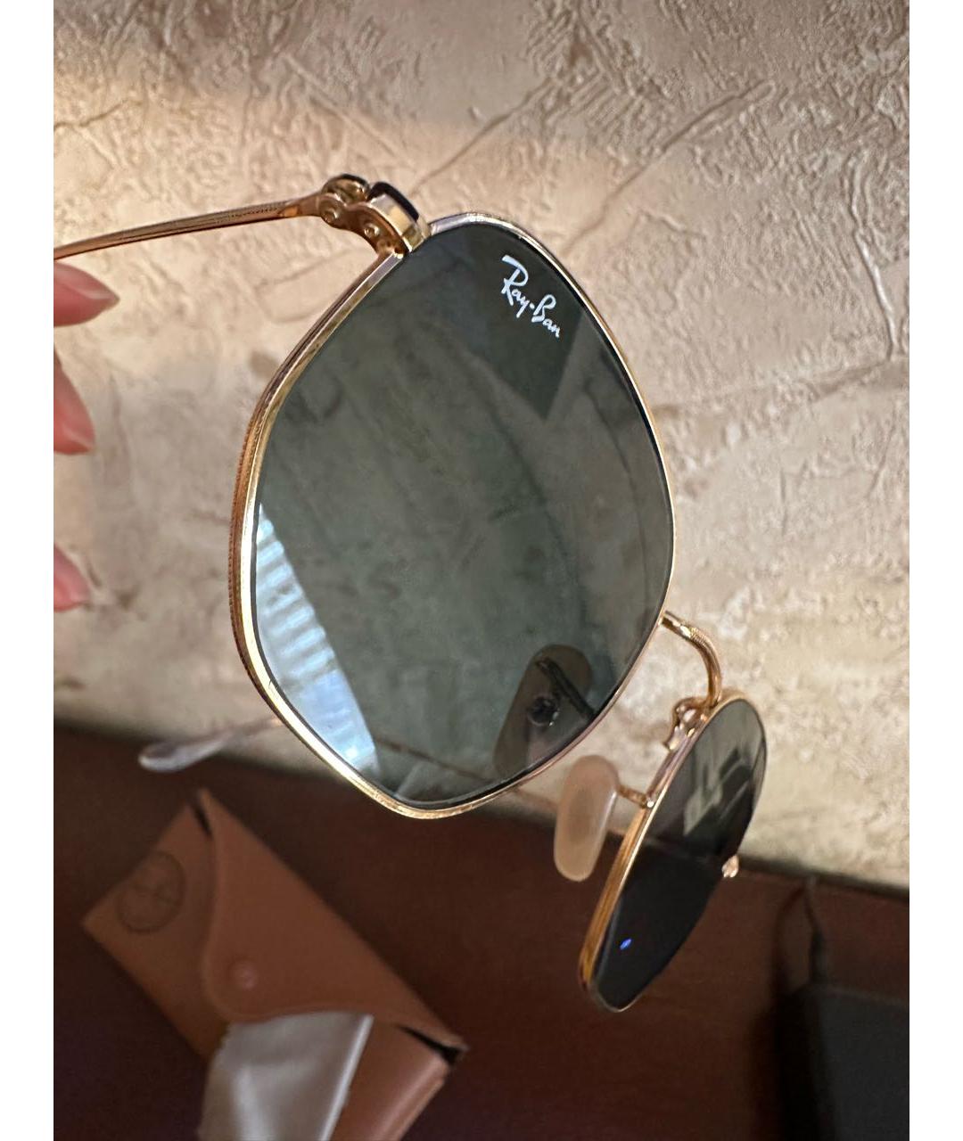 RAY BAN Голубые металлические солнцезащитные очки, фото 3
