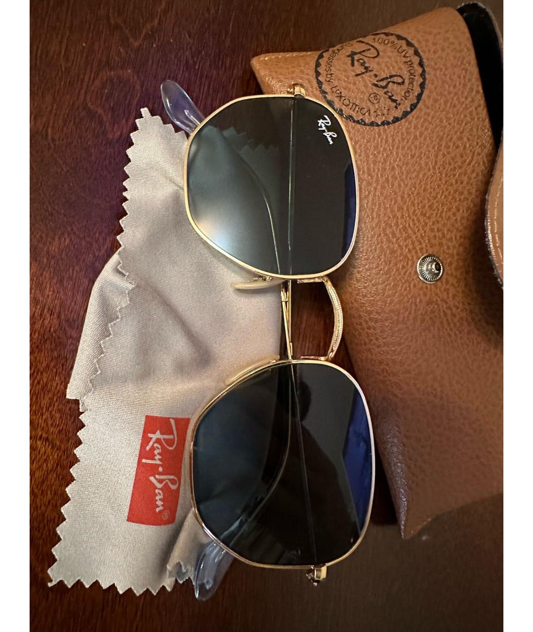 RAY BAN Голубые металлические солнцезащитные очки, фото 4