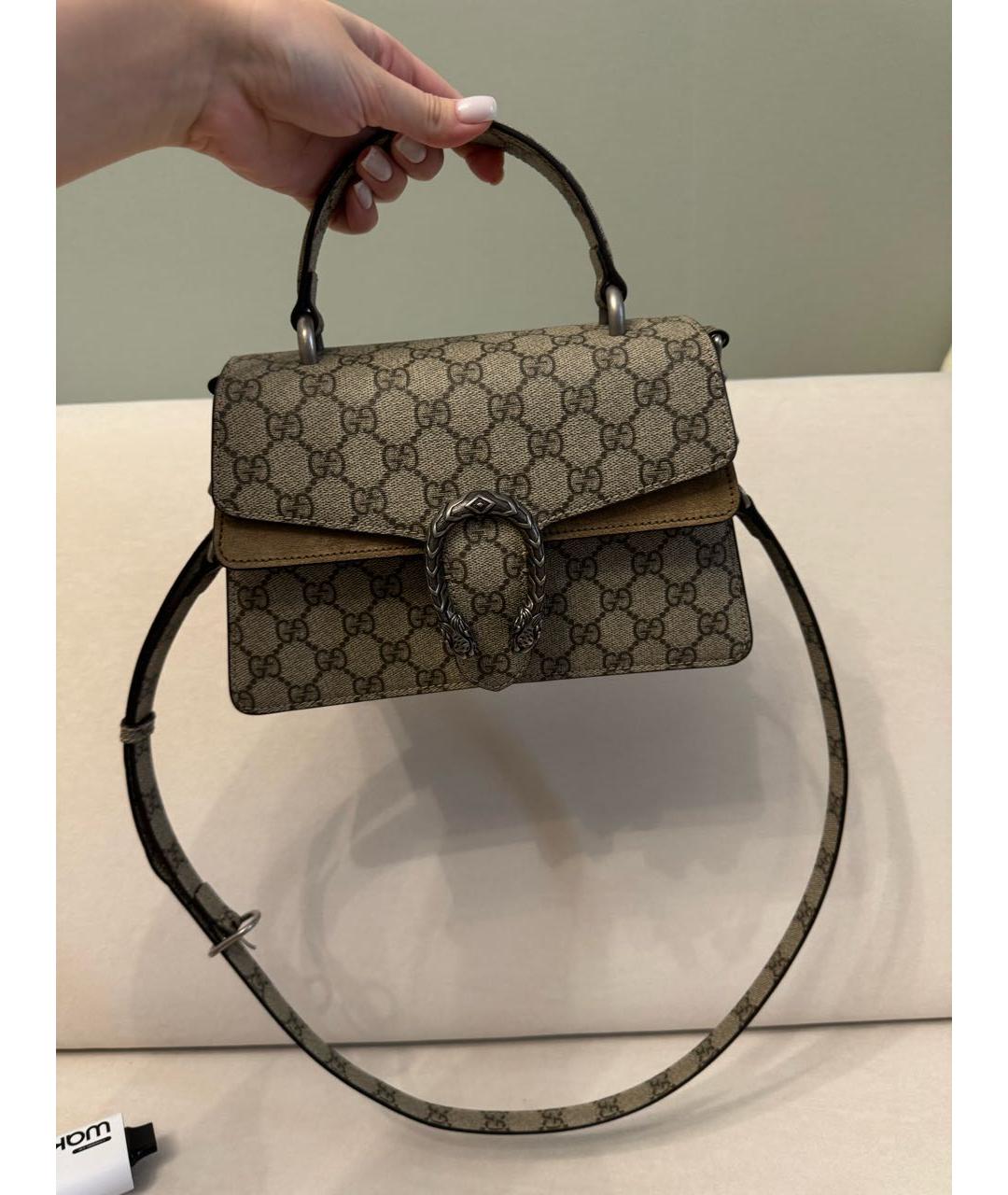 GUCCI Бежевая сумка с короткими ручками, фото 6