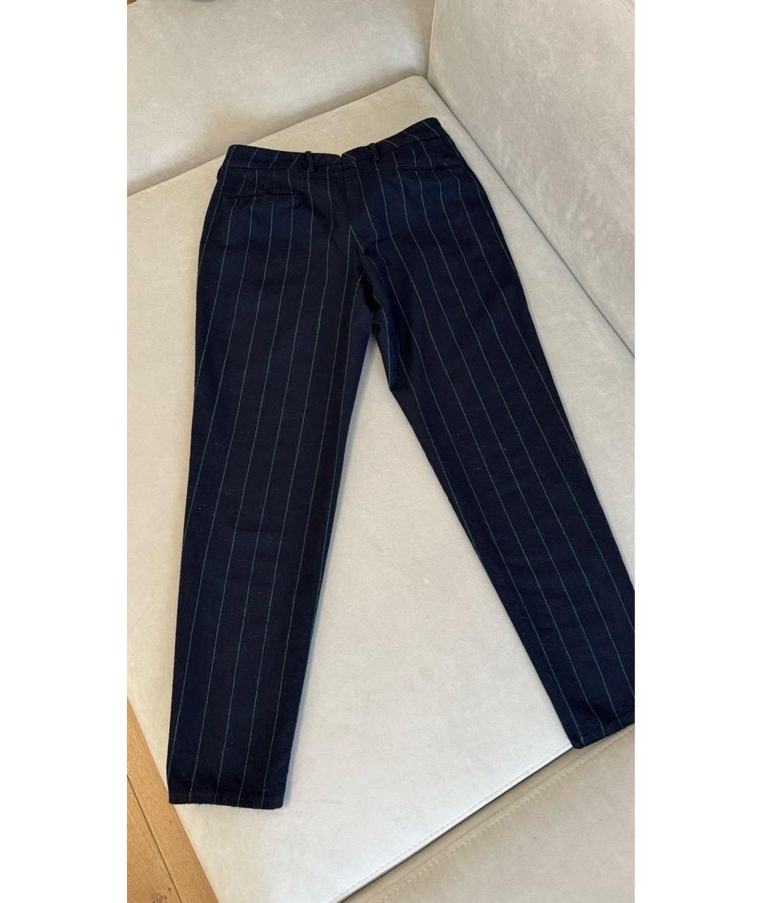 PT01 Темно-синие шерстяные прямые брюки, фото 3